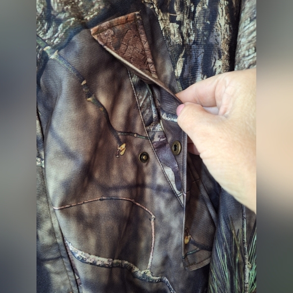 Herters Cabela's Mossy Oak Full Zip Hooded Camo Hunting Jacket Mens Size L - Picture 6 of 9